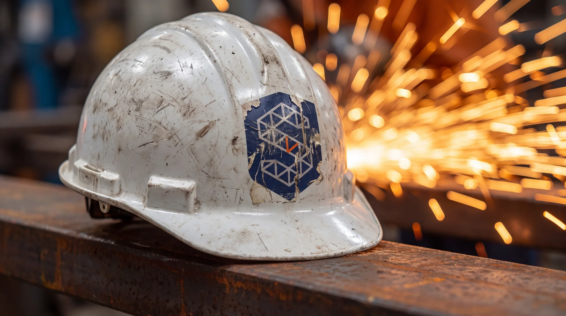 Casco de seguridad con el escudo SOUZA