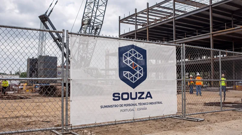 Lona SOUZA en la valla de una obra